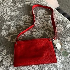 Red leather small crossbody